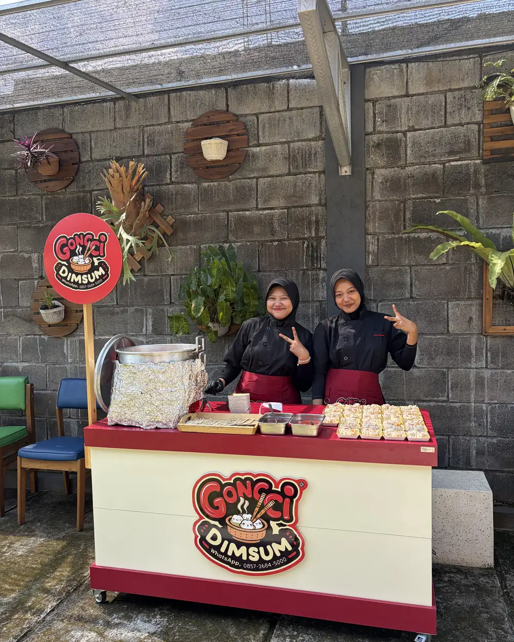 Booth dan live cooking dimsum Gongci untuk event di Malang