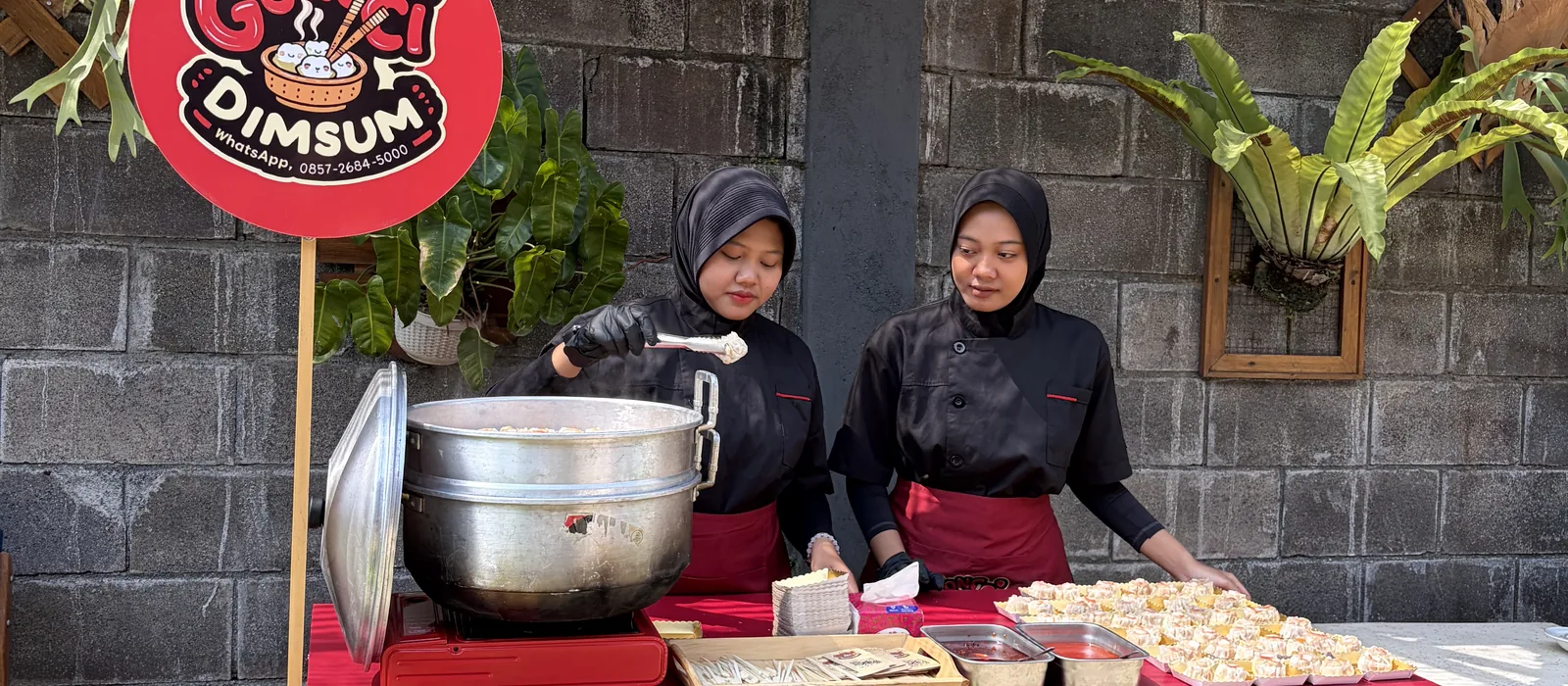 Booth dimsum wedding Gongci Malang siap melayani acara pernikahan